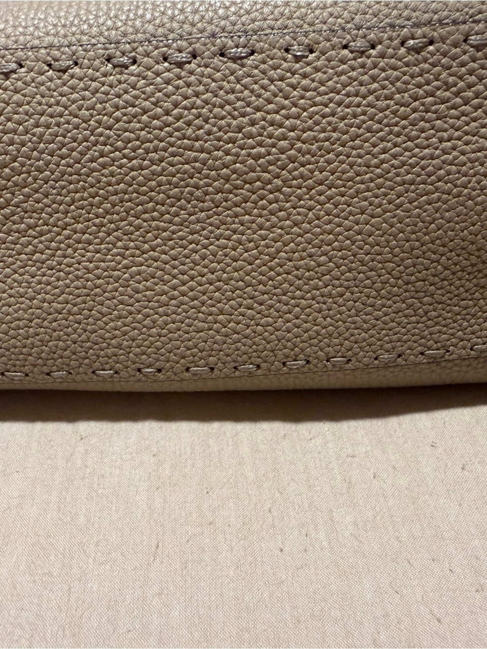 Fendi Peekaboo leather hand bag color gray top handle and crossbody strap . - Picture 6 of 10
